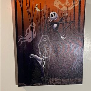 Halloween Mixed Media Art with Black and Orange Design